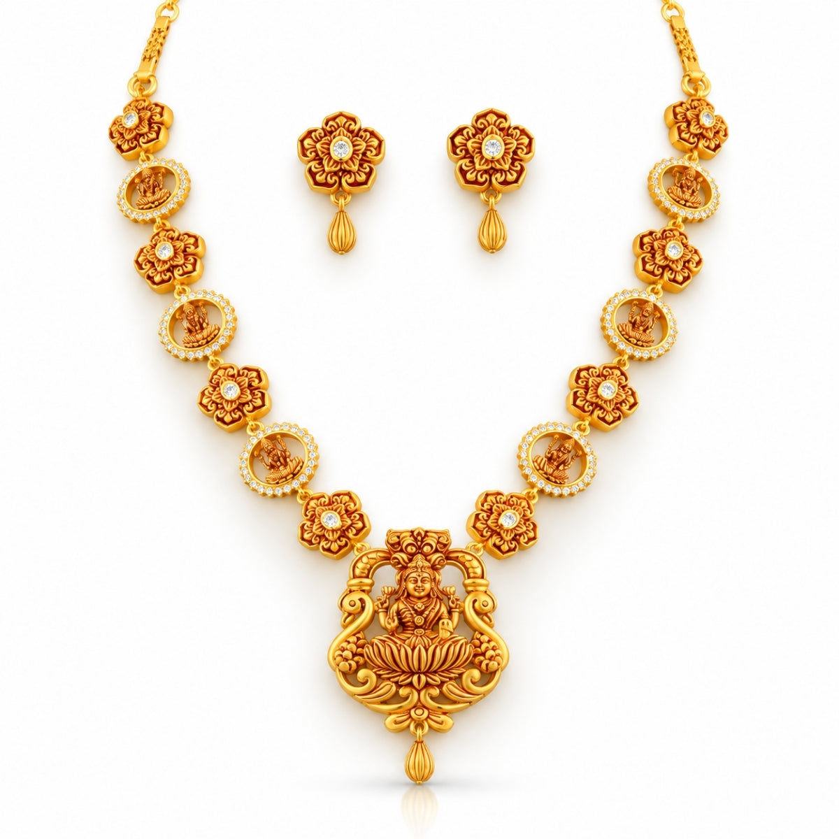 The Divine Lakshmi Shringara 925 Silver Gold-Plated Temple Set