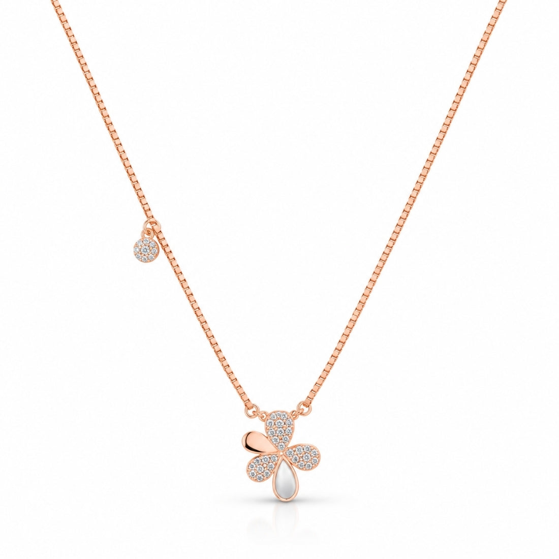 The Meadow Bloom Mixed-Media Flower Rose 925 Silver Chain
