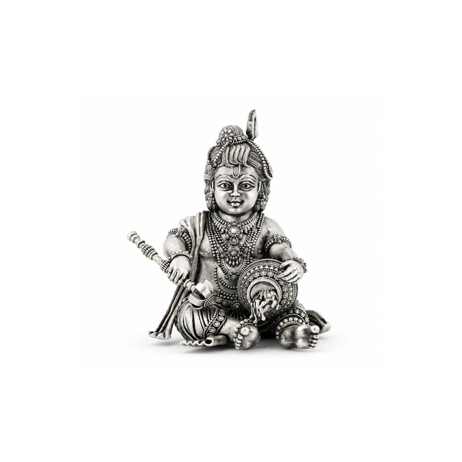 Premium 925 Pure Silver Makhan Chor Bal Krishna Idol.