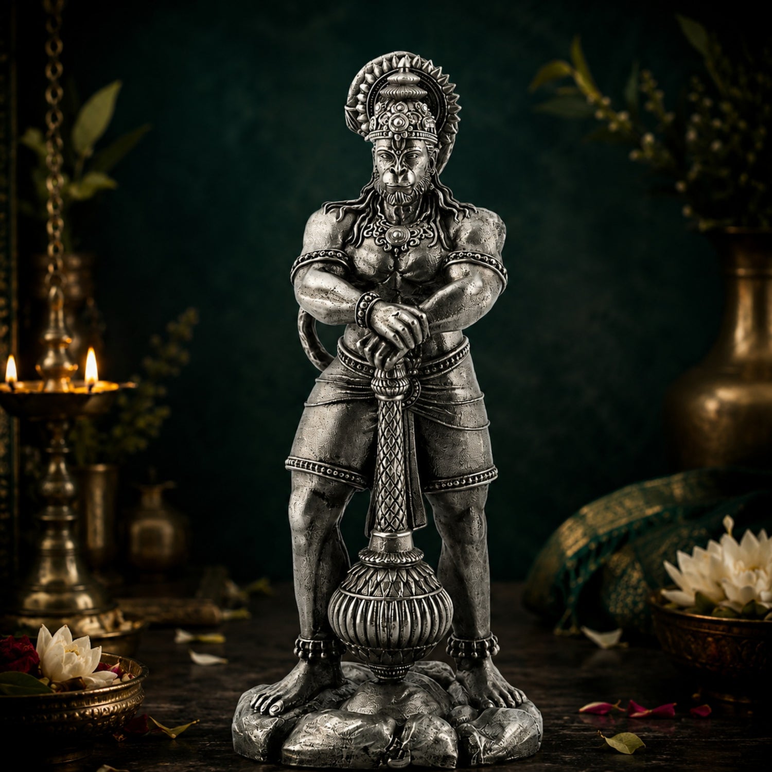 Premium 925 Pure Silver Lord Hanuman Idol.