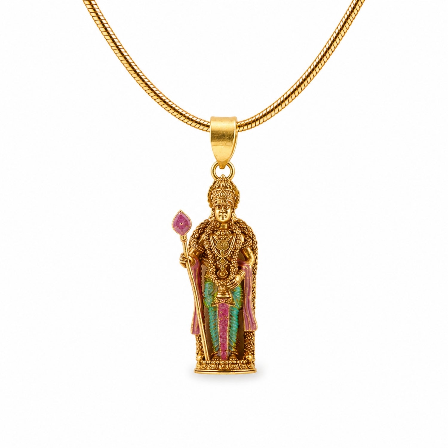 Divine Gold Plated 925 Silver Thiruchendur Lord Murugan Pendant