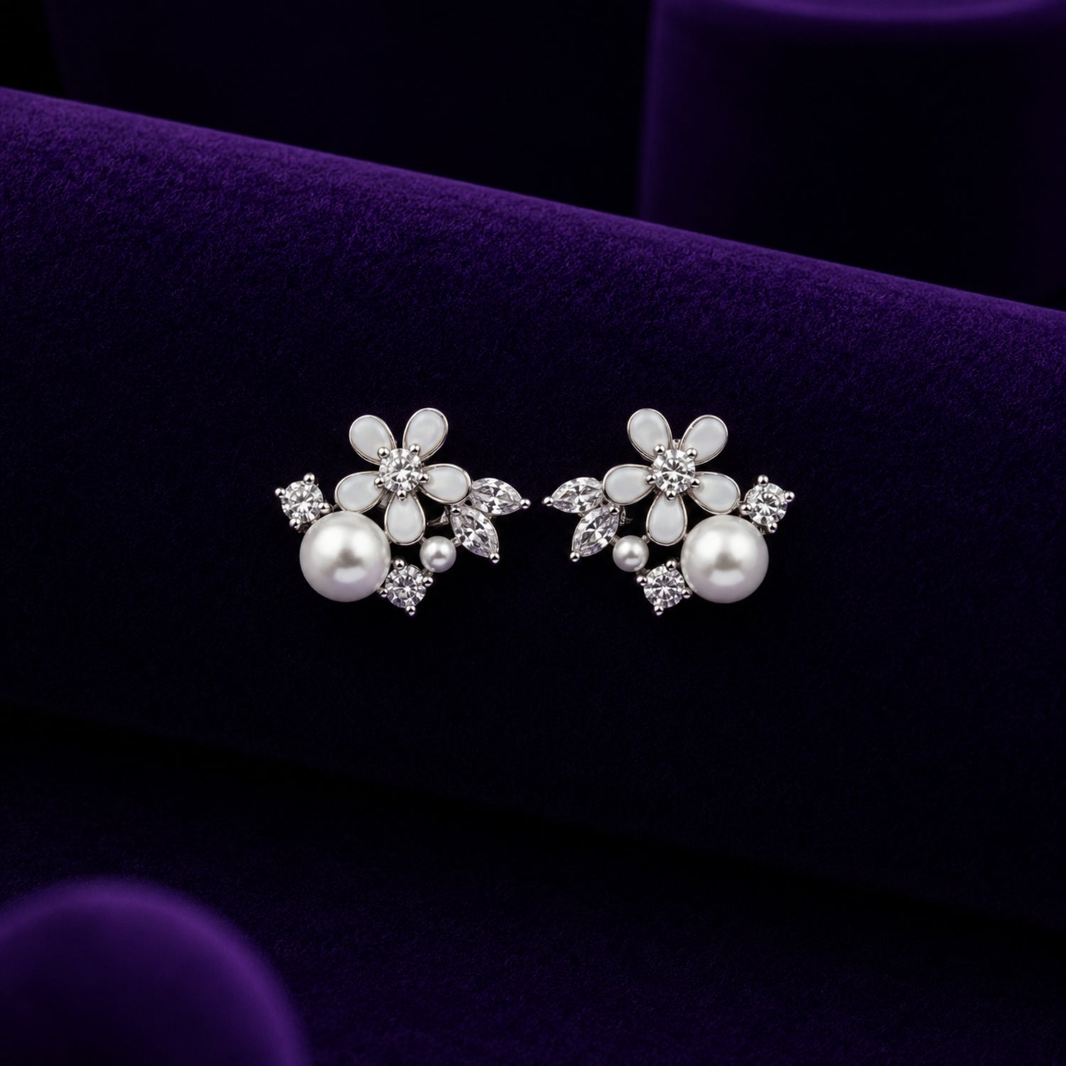 Pearl Blossom 925 sterling silver Studs