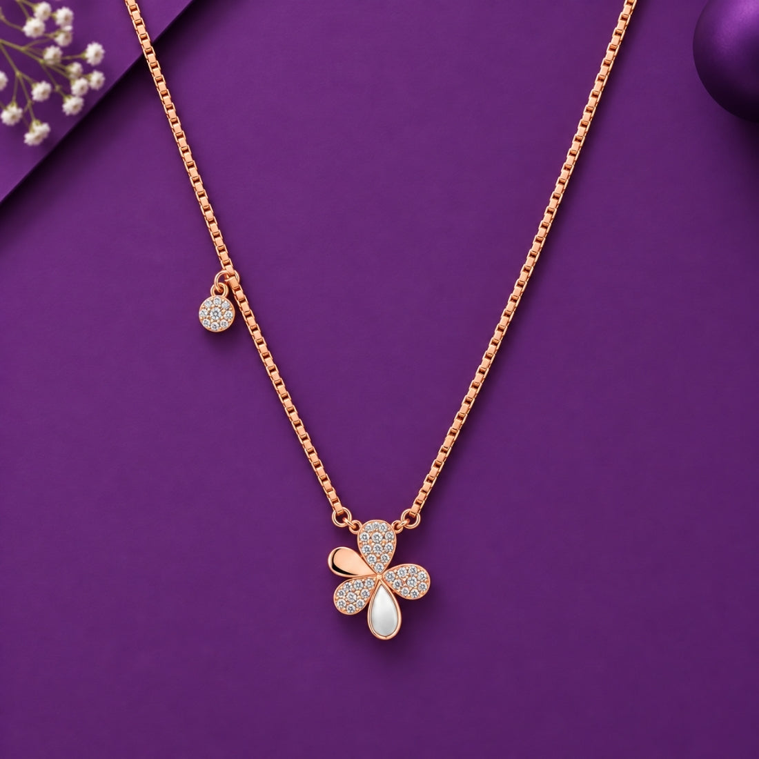 The Meadow Bloom Mixed-Media Flower Rose 925 Silver Chain