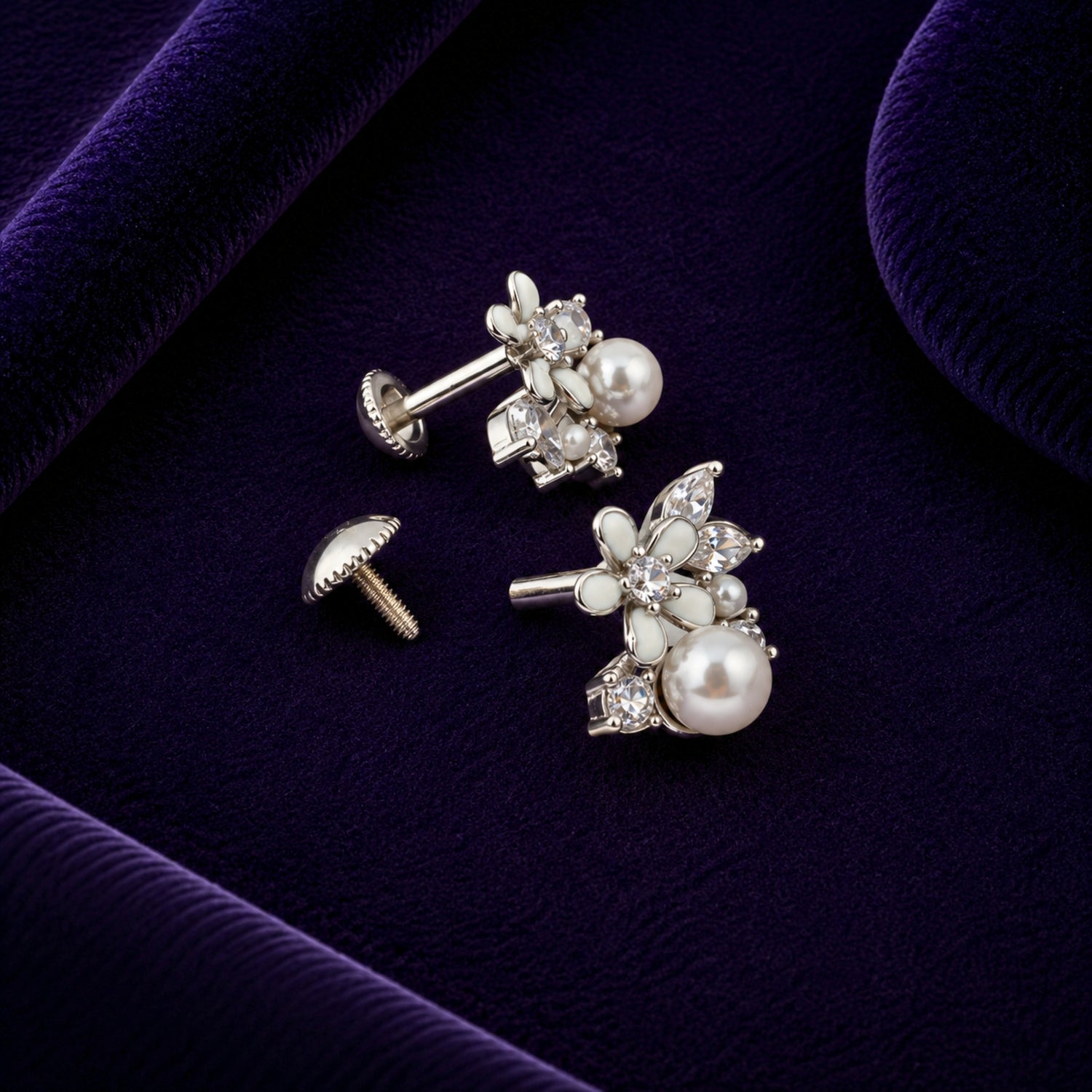 Pearl Blossom 925 sterling silver Studs