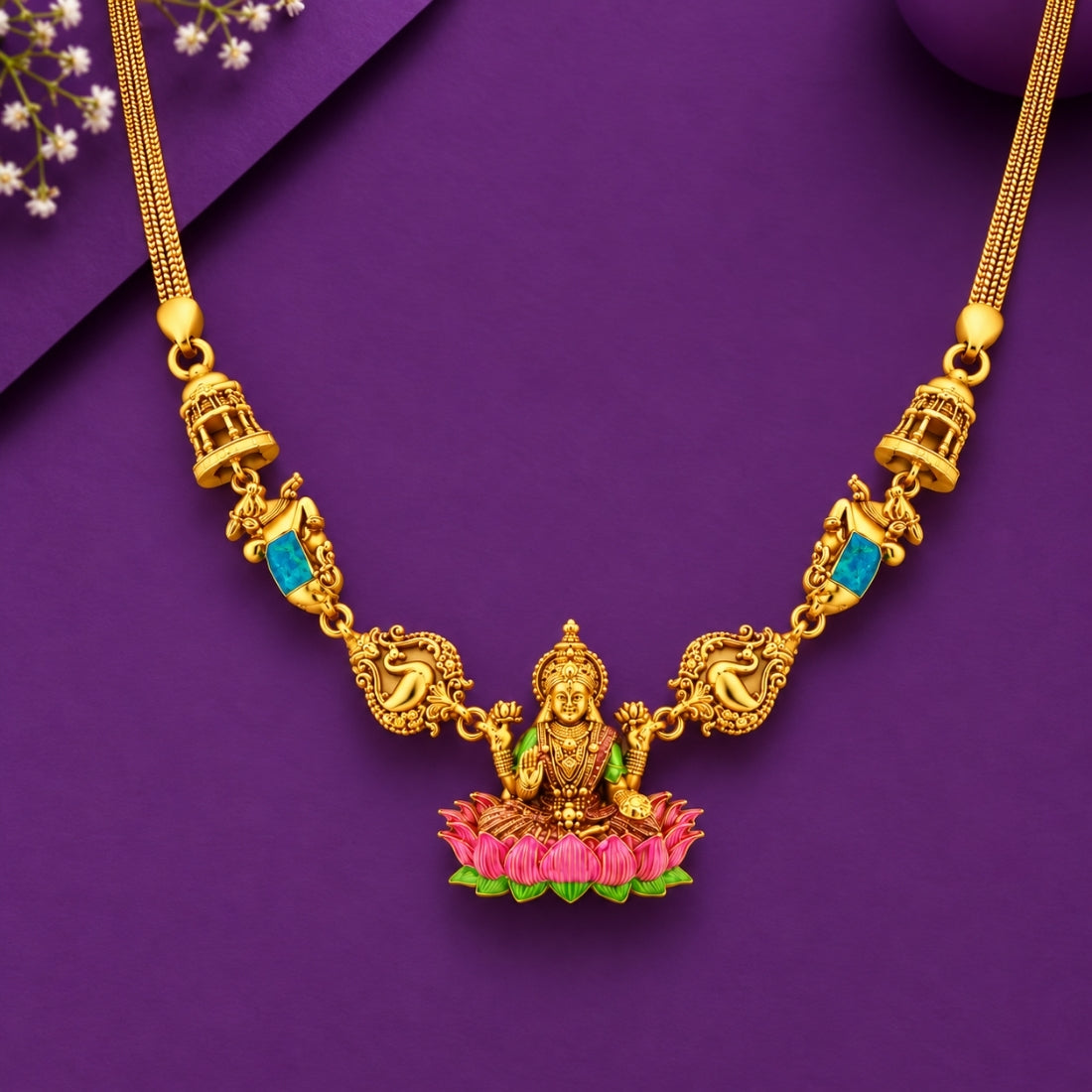 The Royal Lakshmi Mandir Festival 925 Silver Necklace