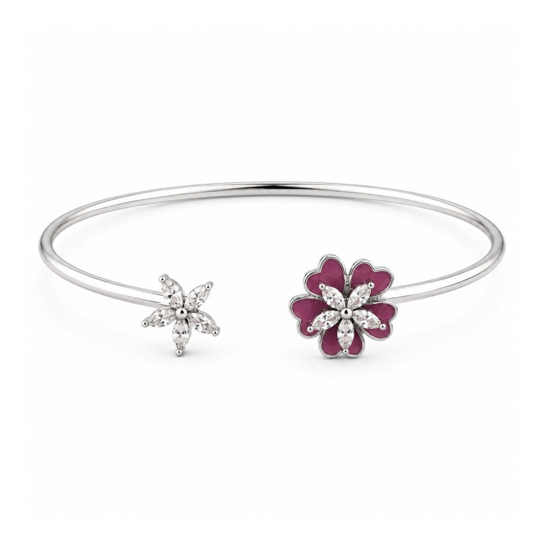 Cherry Blossom Sparkle 925 Silver Kada