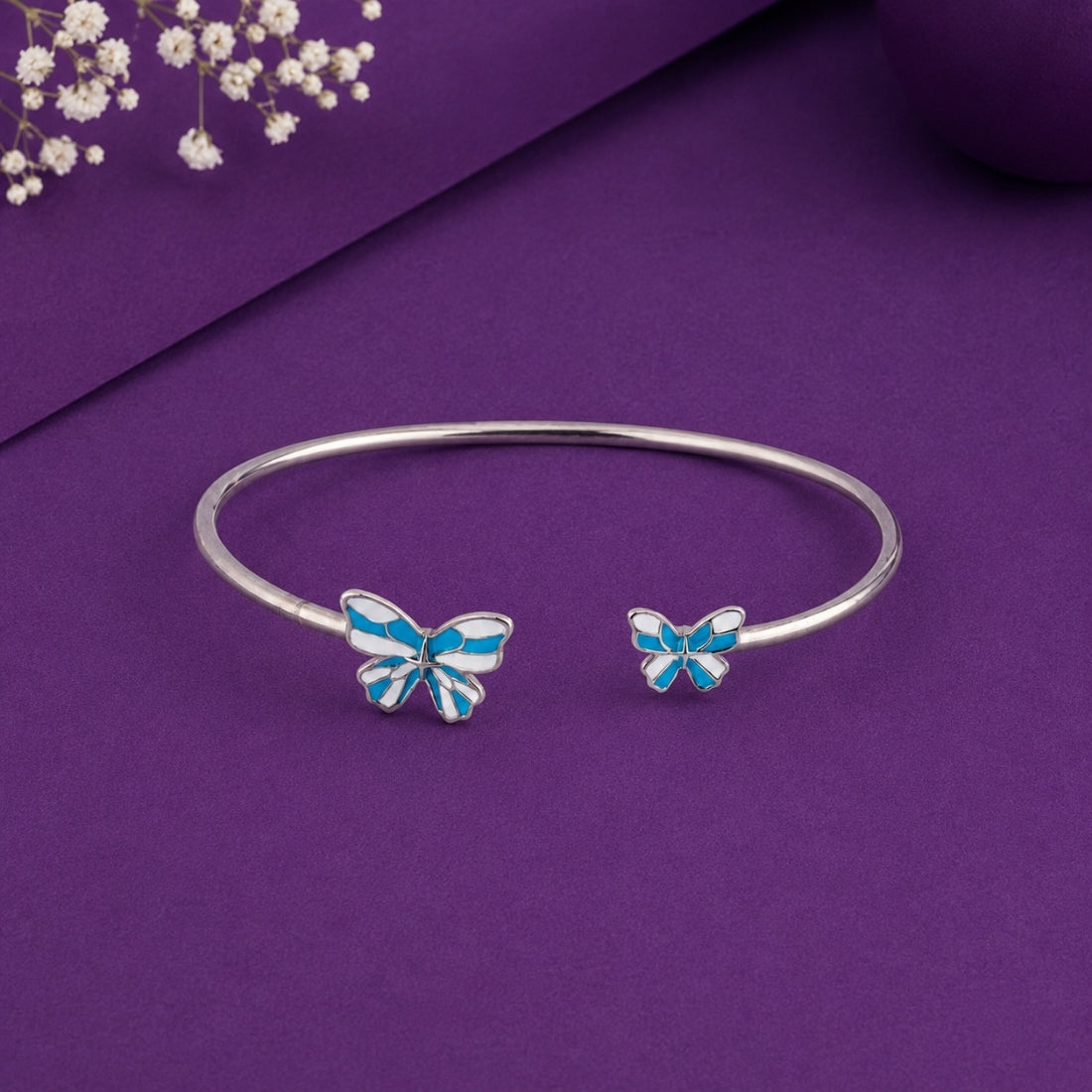 Azure Flutter 925 Silver Butterfly Kada