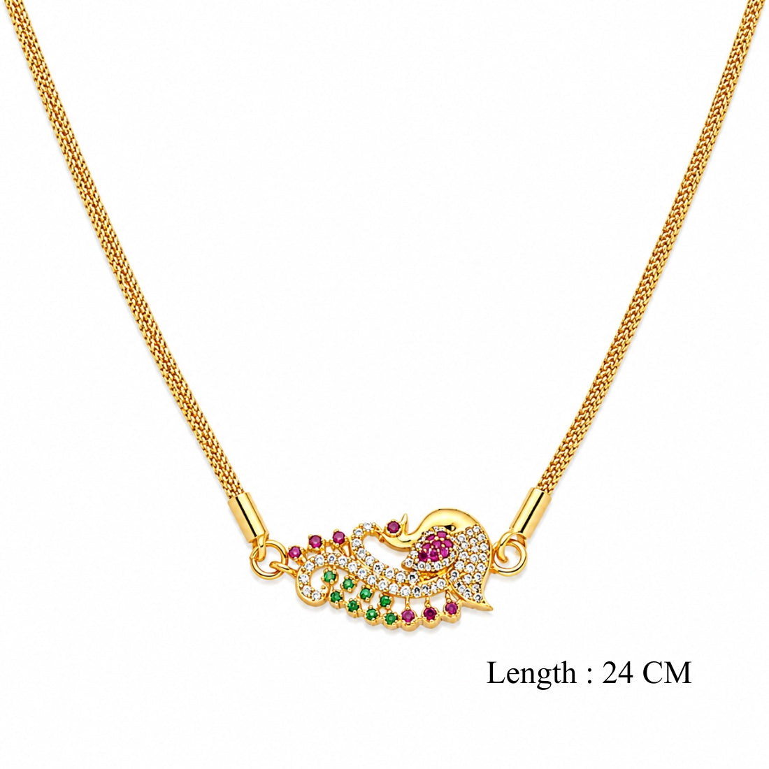 The Royal Mayura Pavé 925 Sterling Silver Mugappu Chain