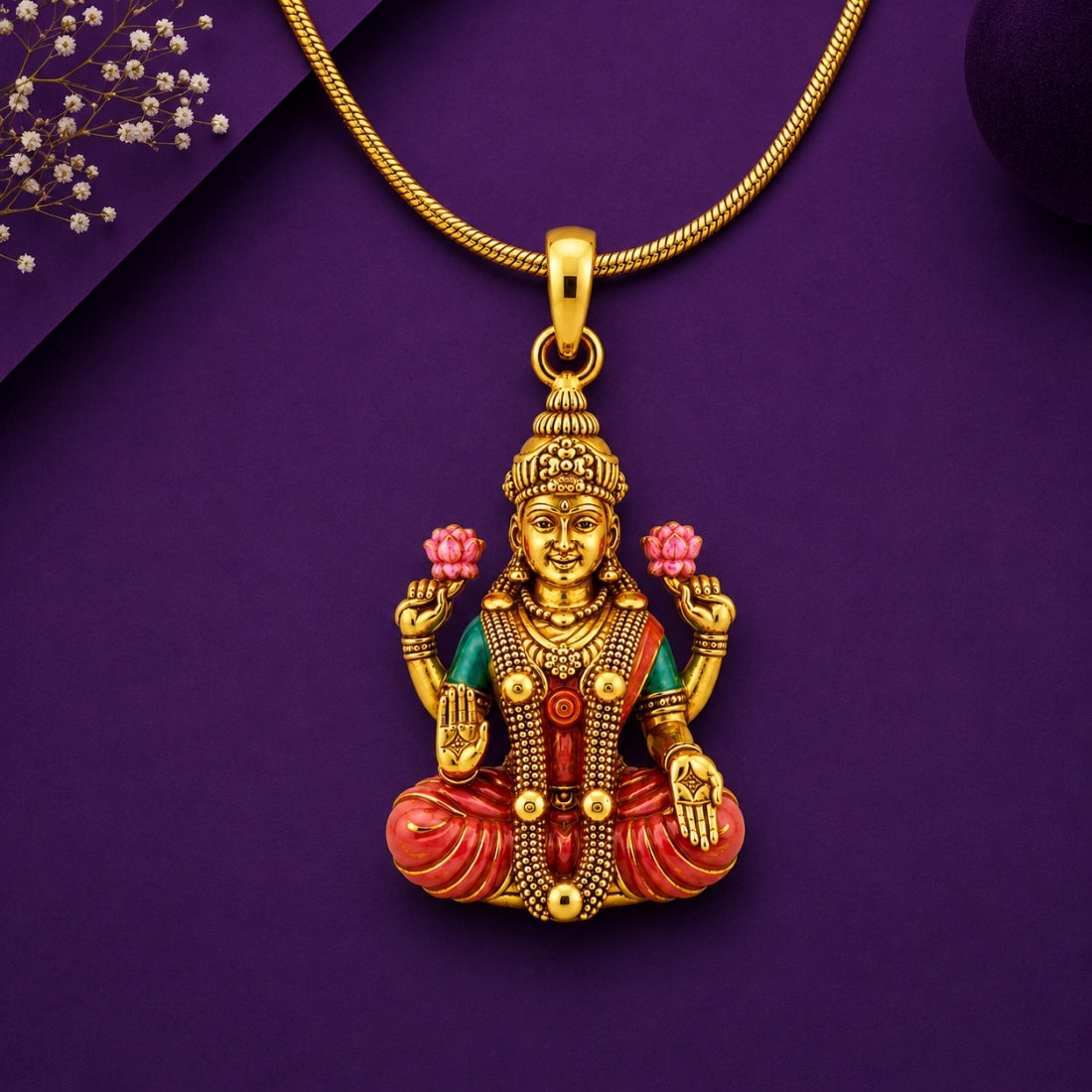 Divine Lotus Mahalakshmi Charm
