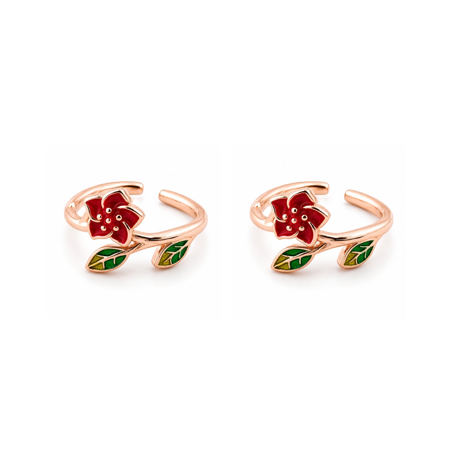 Crimson Garden 925 Silver Toe Rings