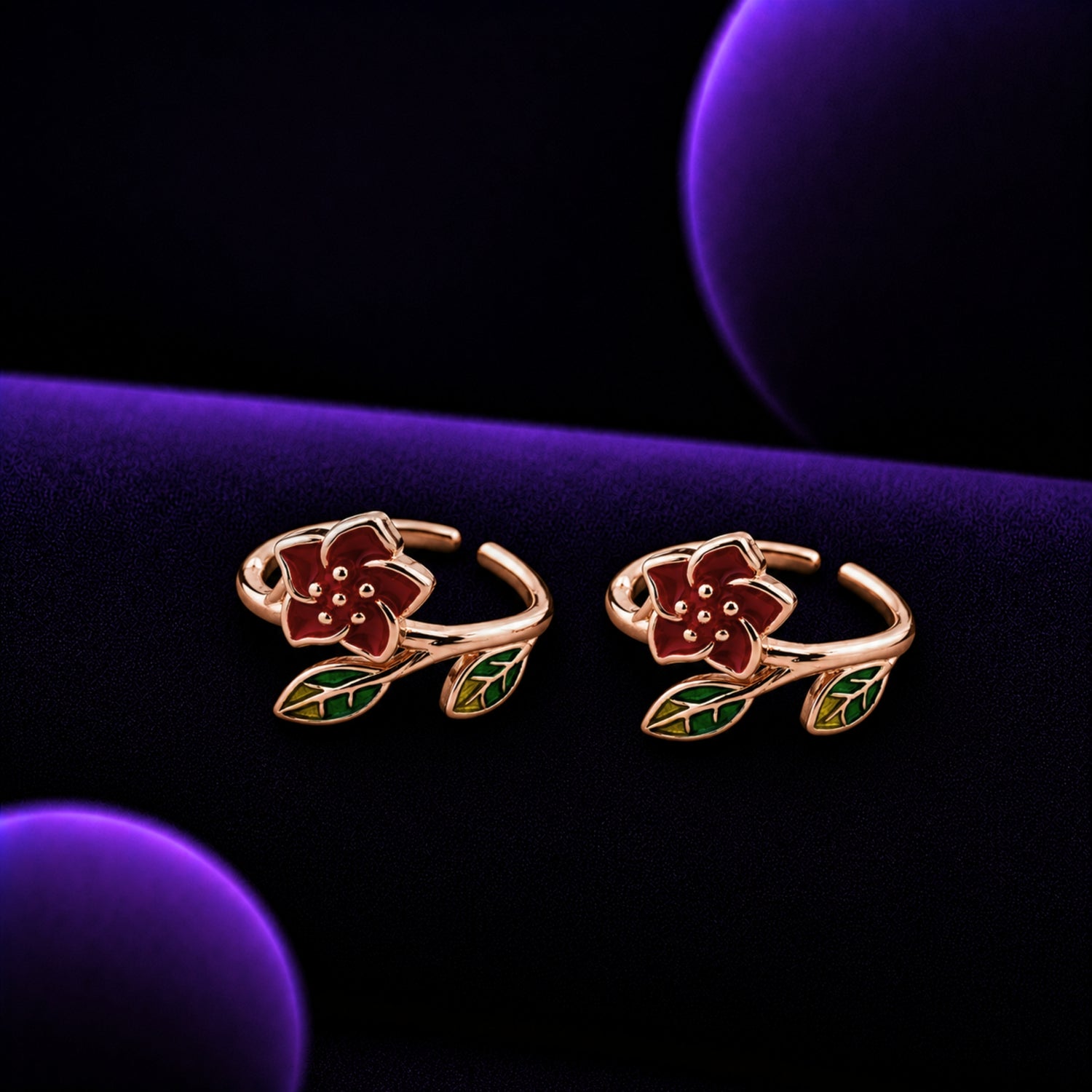 Crimson Garden 925 Silver Toe Rings