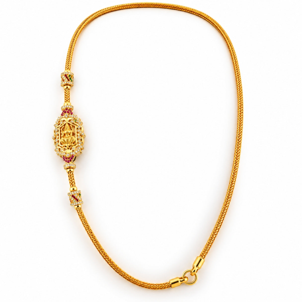Divine Lakshmi Lattice Arch Heritage 925 Silver Mugappu Chain