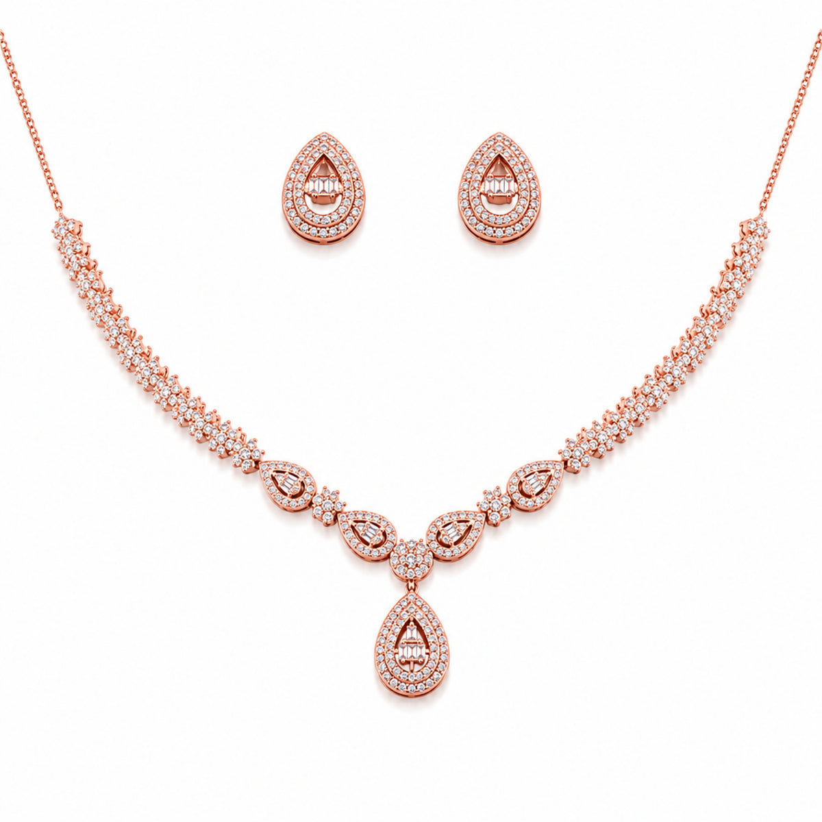Blush Aura Medallion V-Necklace