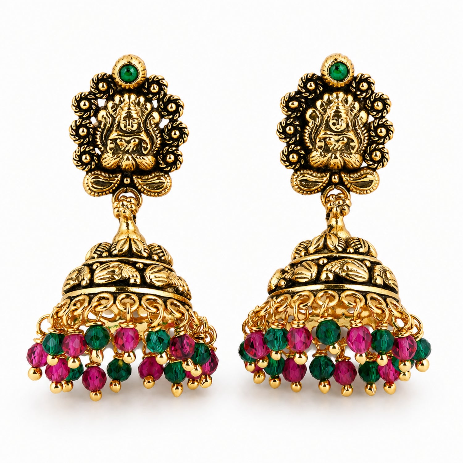 The Lakshmi Navya Beaded Jhumka – 925 Sterling Silver