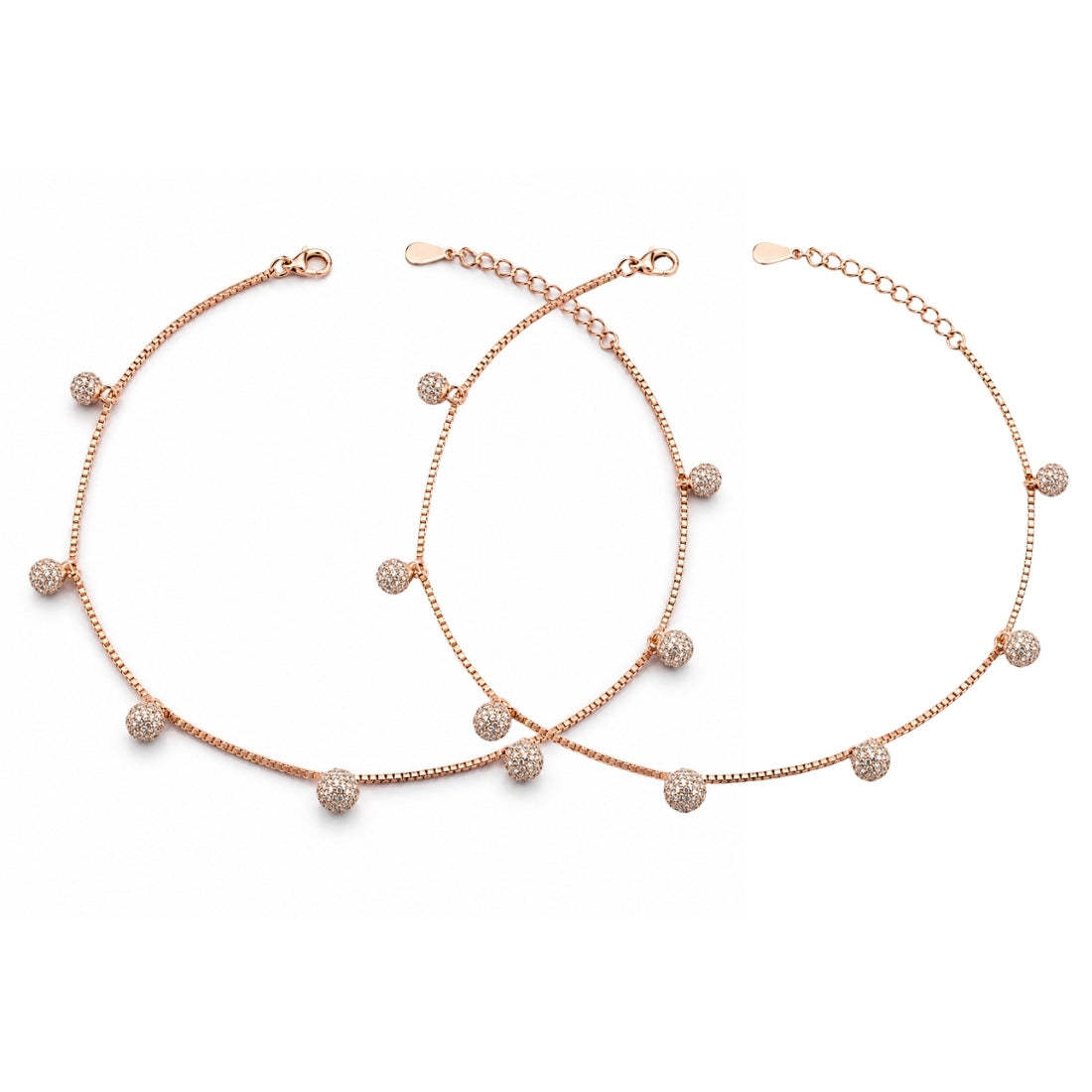 Rose Gold Stardust Drop 925 Silver Payal