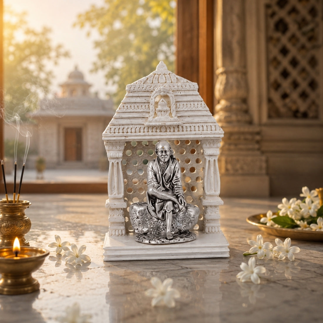 The Shirdi Sai Shraddha Mandir 925 Silver Idol