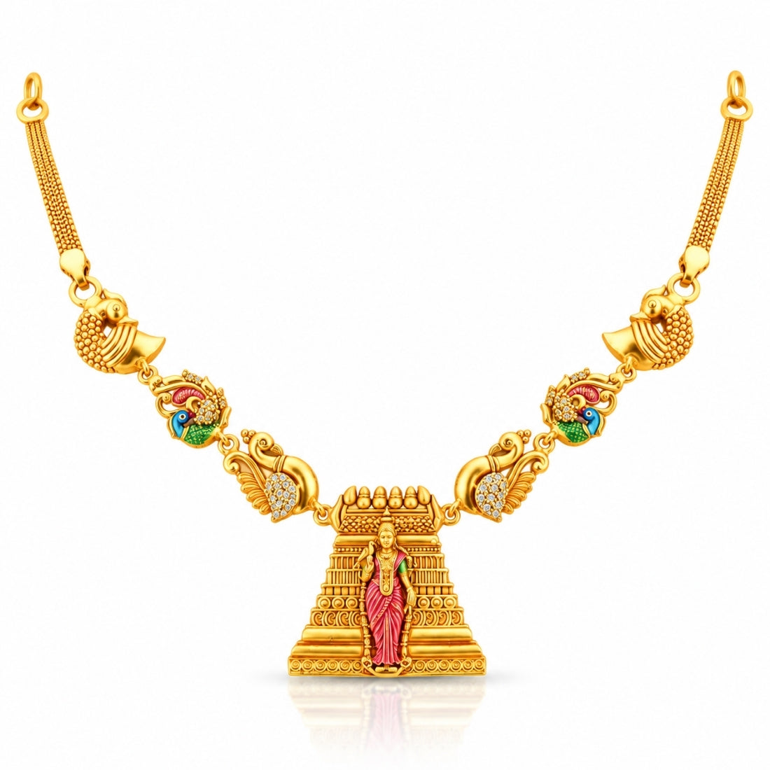 The Divine Madurai Meenakshi Gopuram Heritage 925 Silver Necklace