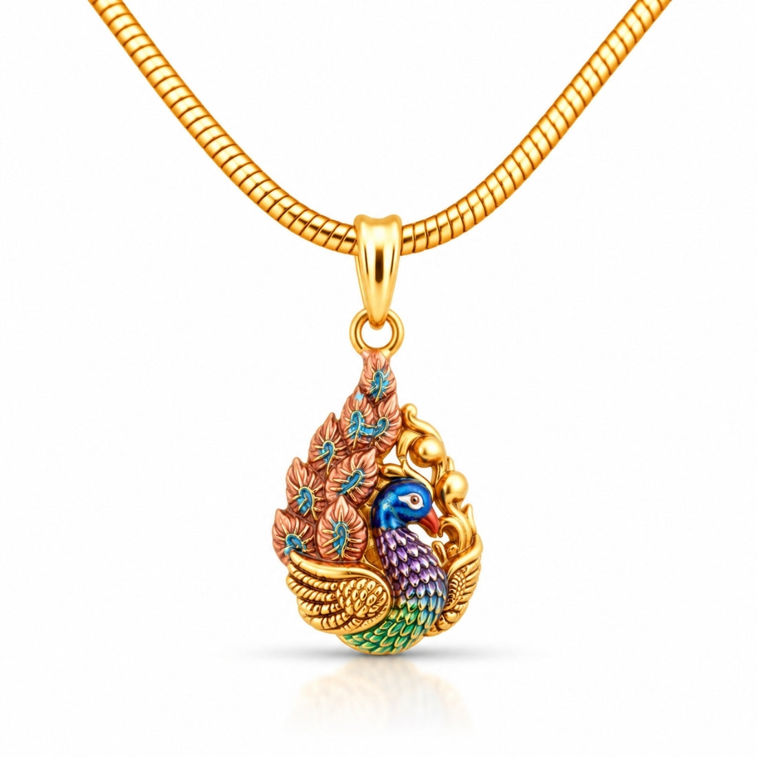 The Mayura Kalap 925 Silver Gold Plated Teardrop Pendant