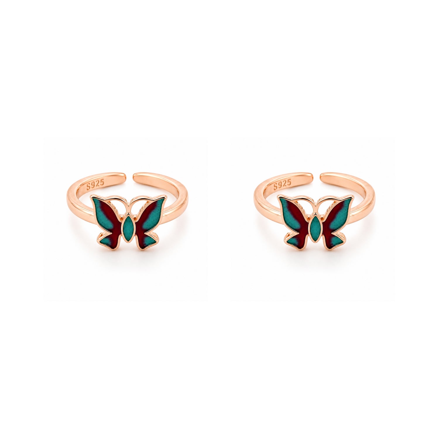 The Mariposa Dream Adjustable 925 Silver Toe Ring Set