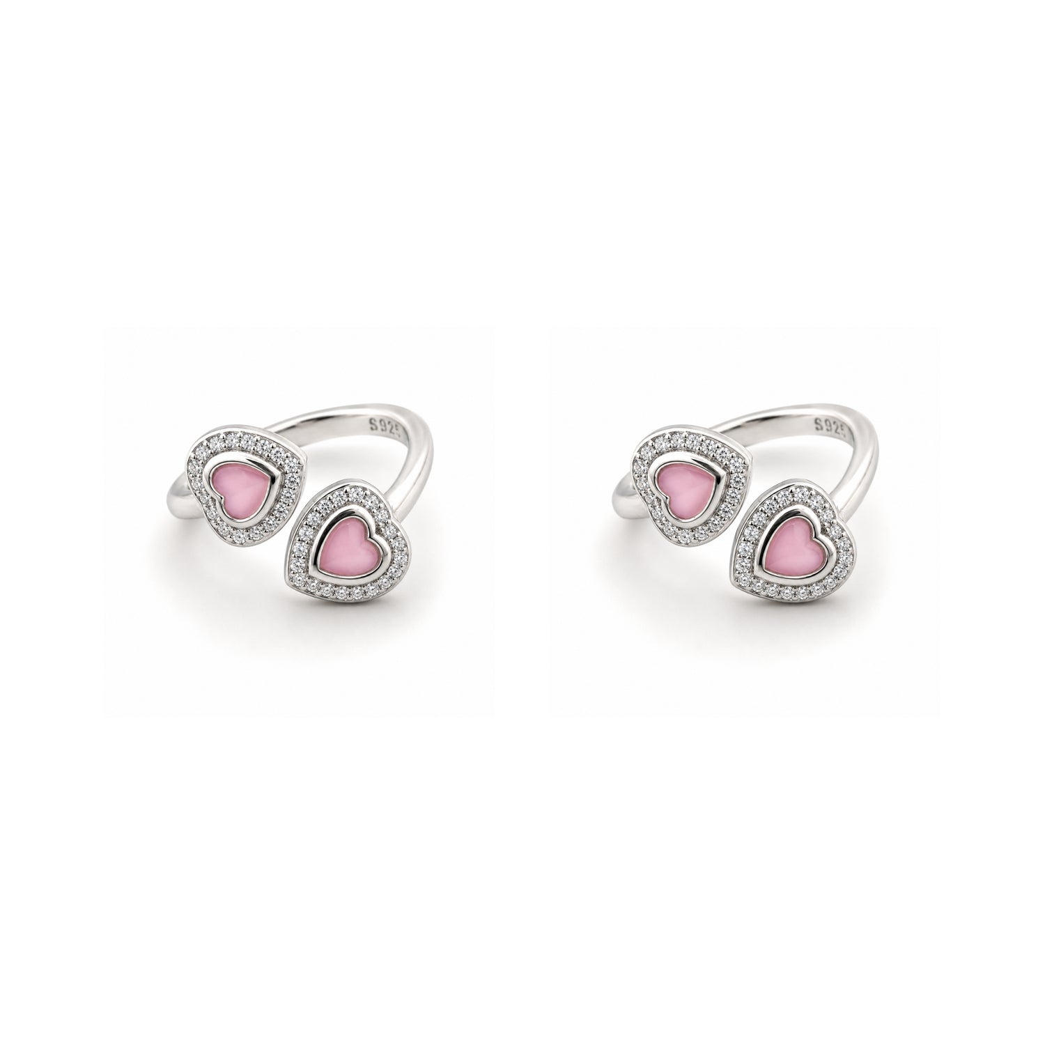 The Sweetheart Bypass Adjustable 925 Silver Toe Ring Set