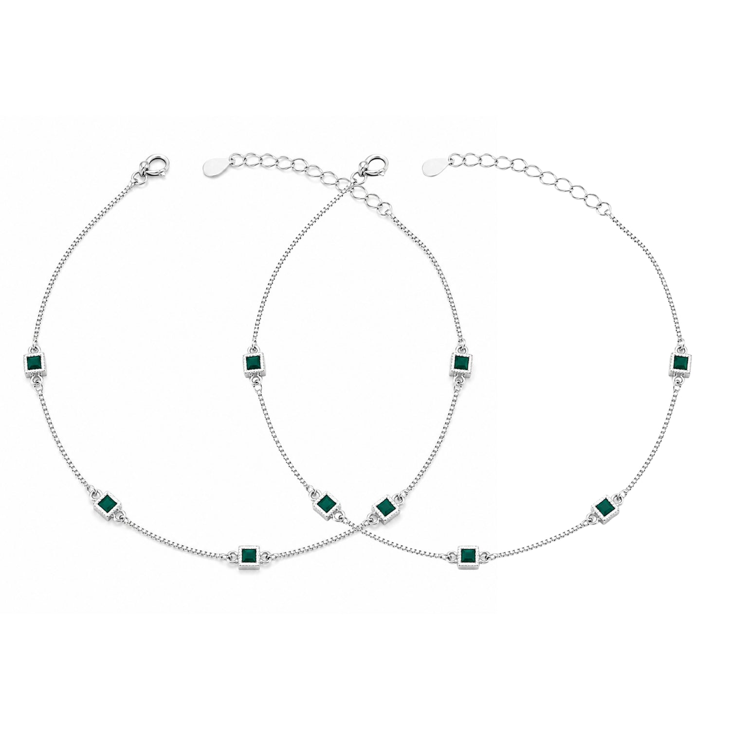 Sterling Silver Regent Square Gemstone Payal