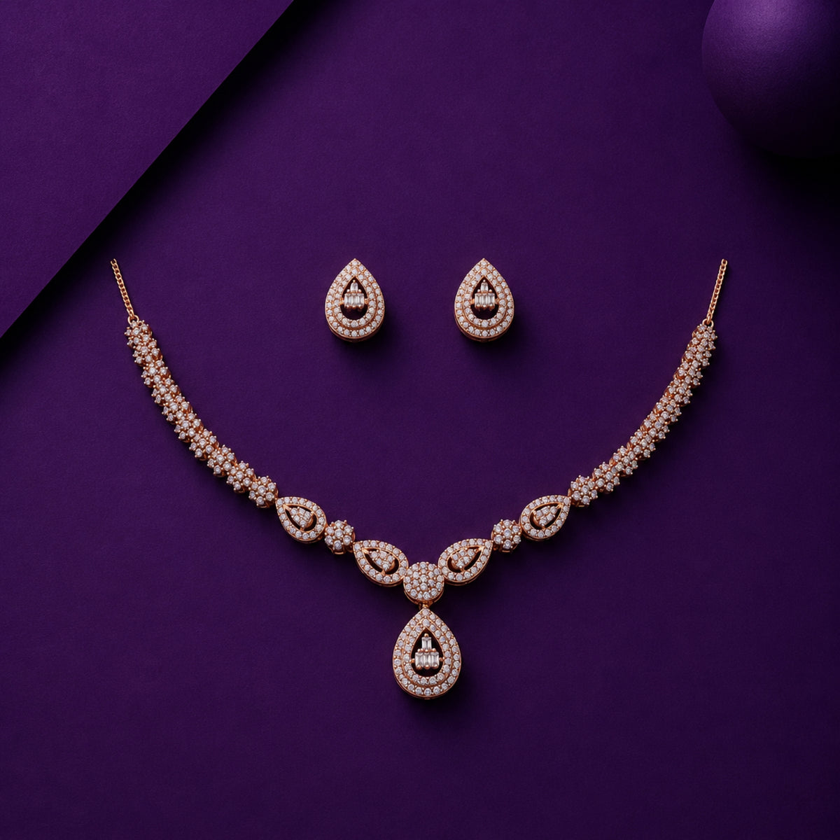 Blush Aura Medallion V-Necklace