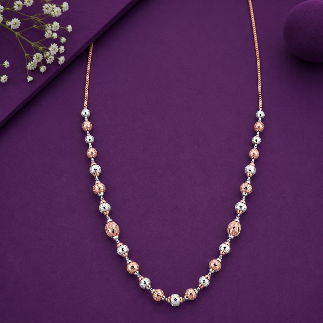 The Aura Dual-Tone Textured Bead Chain