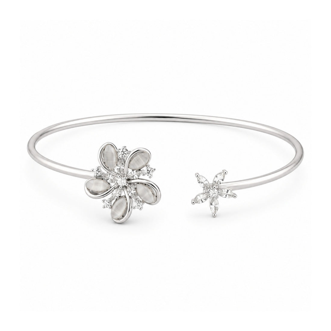 925 Sterling Silver Blooming Flora Adjustable Kada