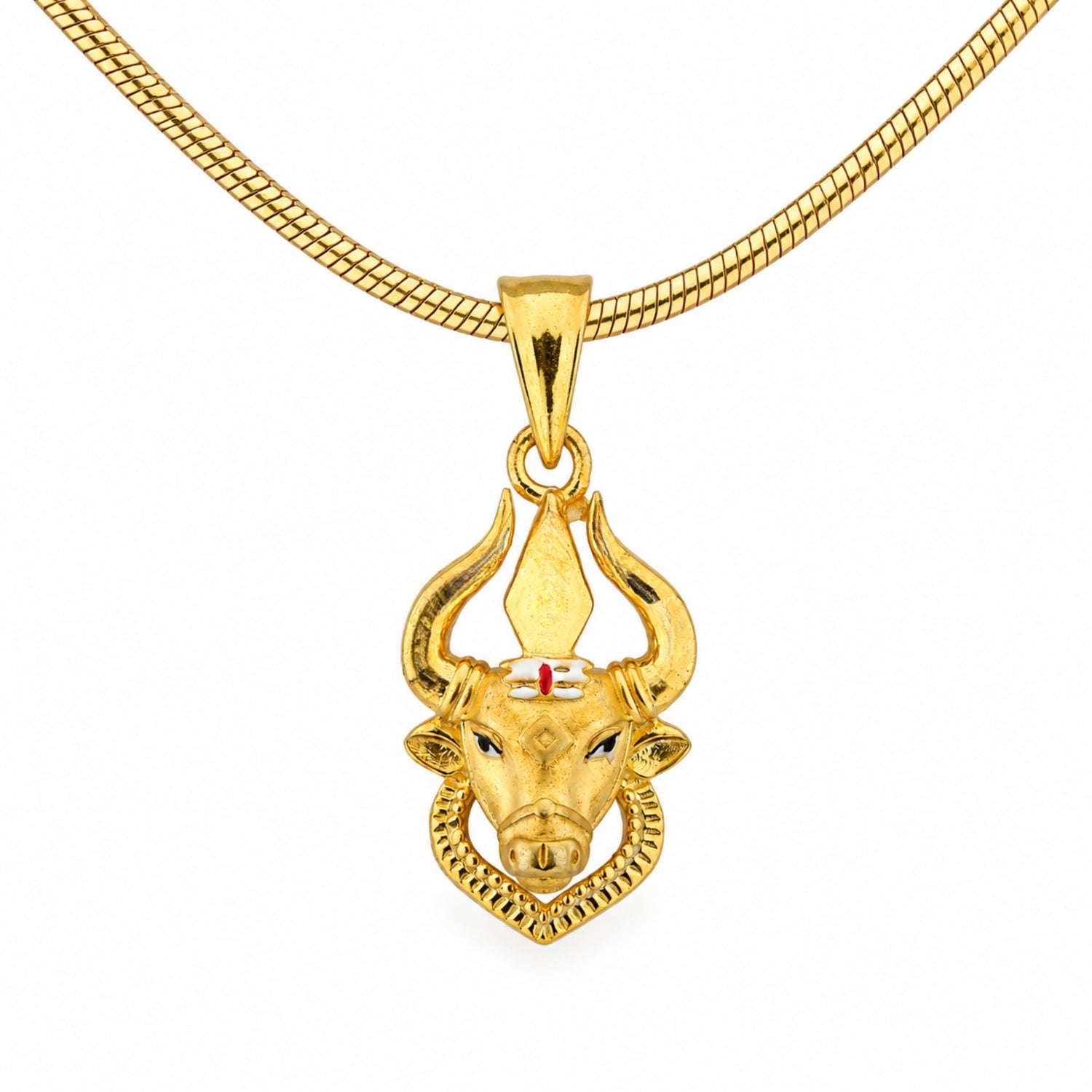 Sacred Gold Plated 925 Silver Nandi with Trishul Pendant
