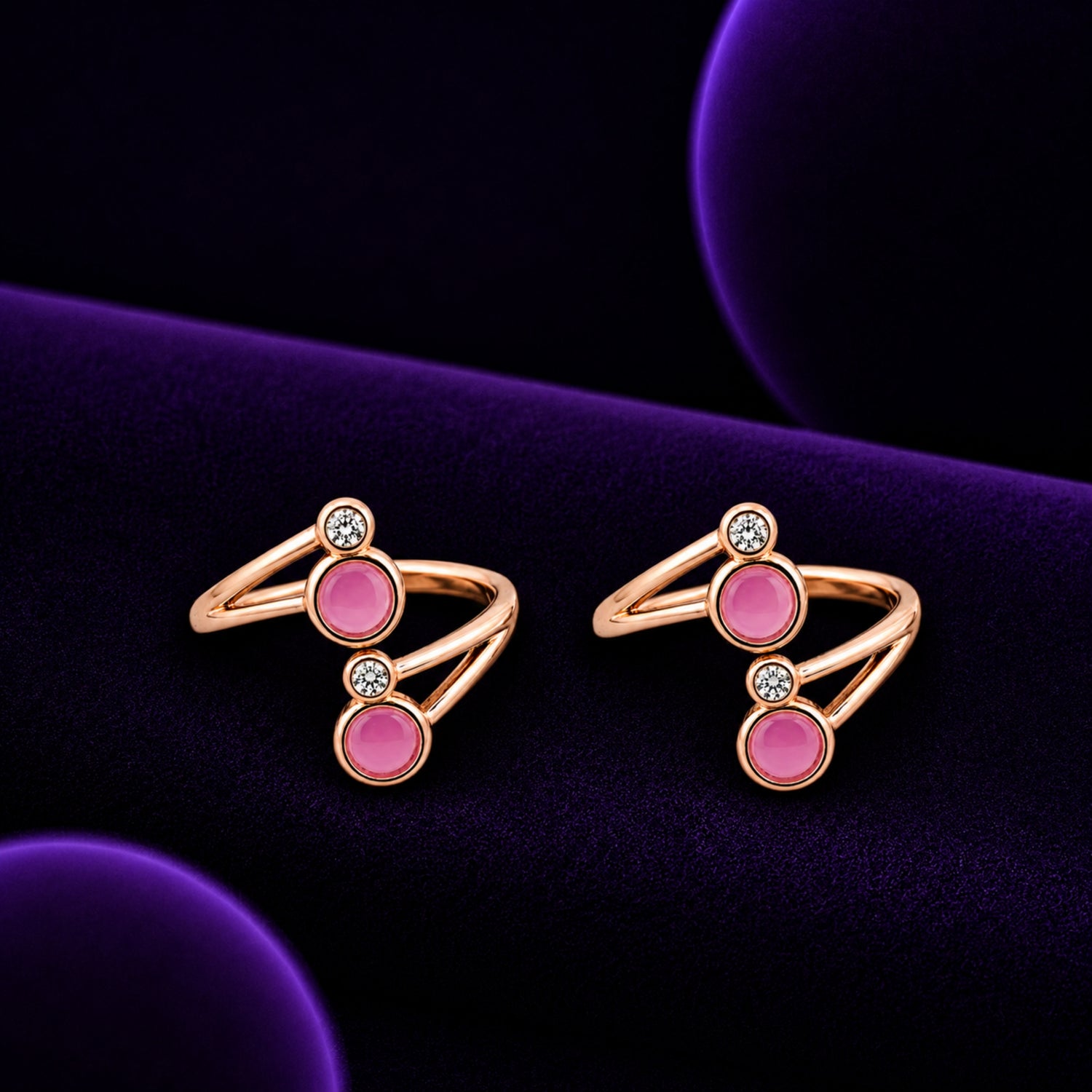 Blush Orbit 925 Silver Toe Rings