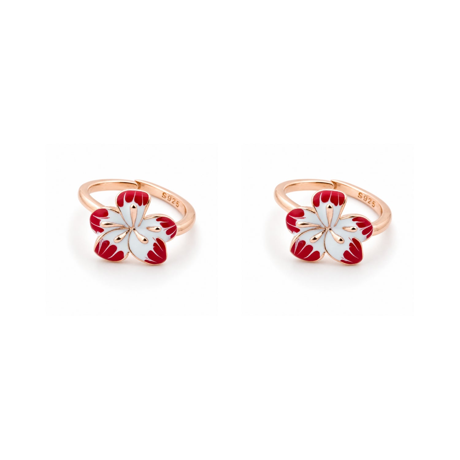 Scarlet Bloom 925 Silver Toe Rings
