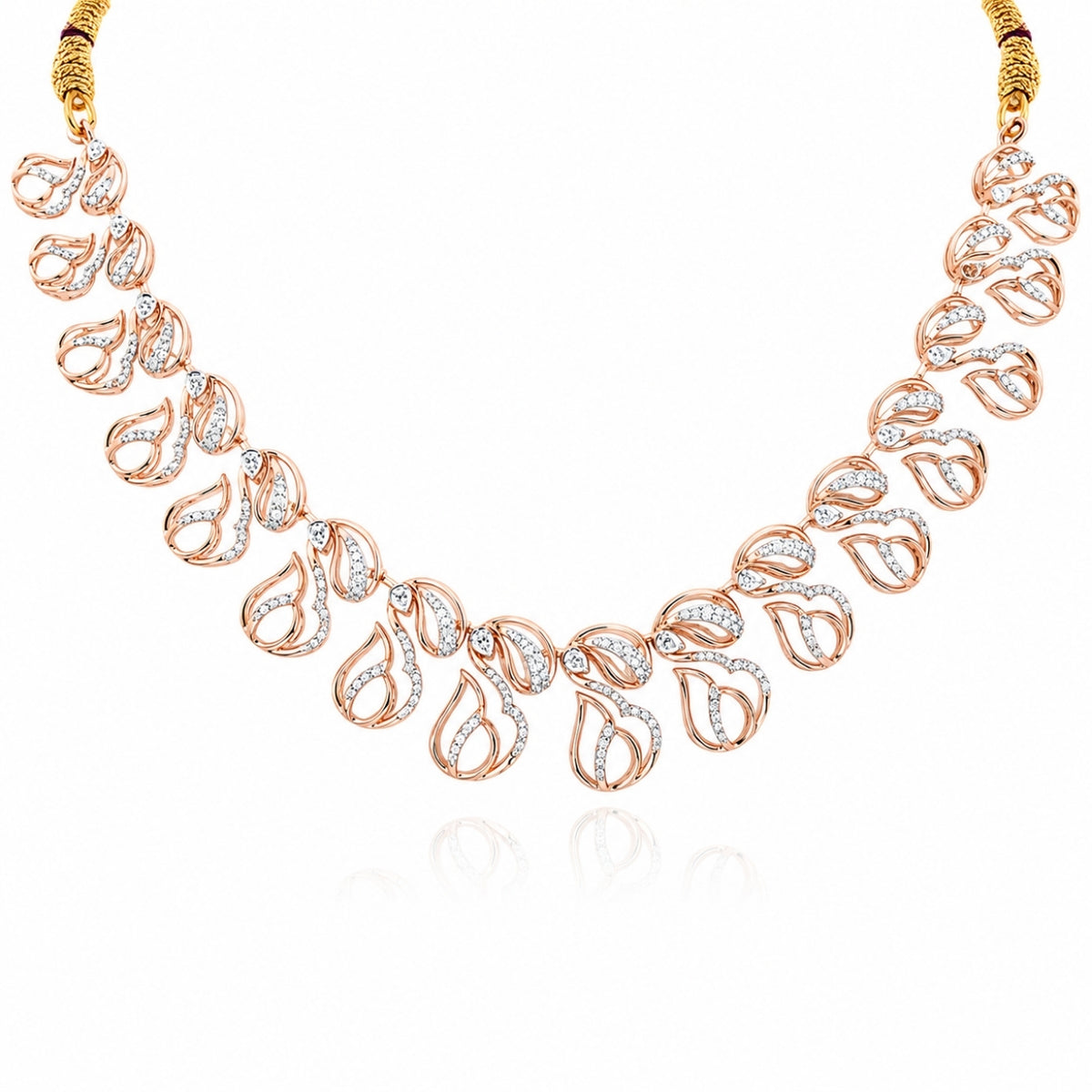 Serenade Curved Leaf Silver Necklace