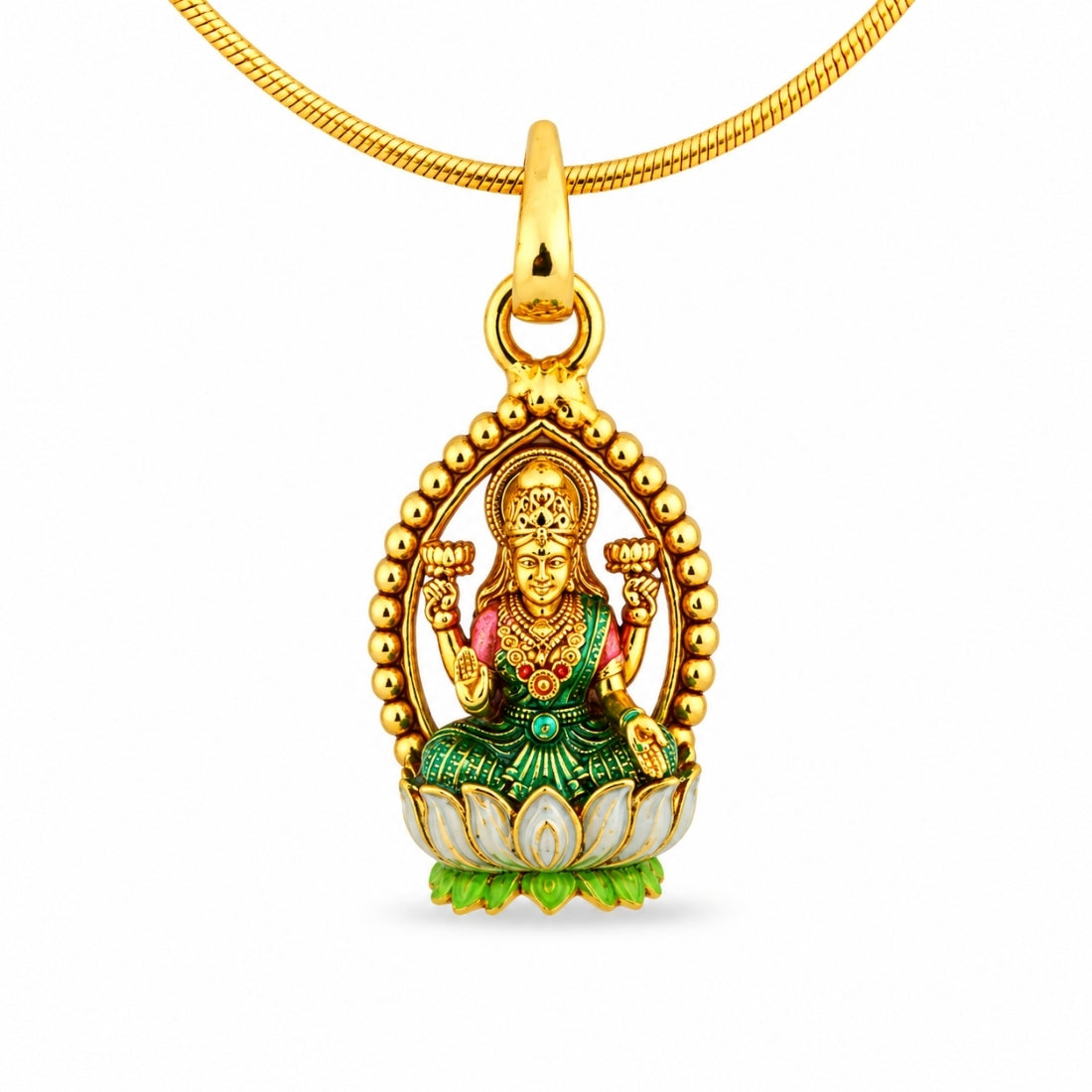 The Divine Lotus Mahalakshmi Aura Charm (925 Silver)