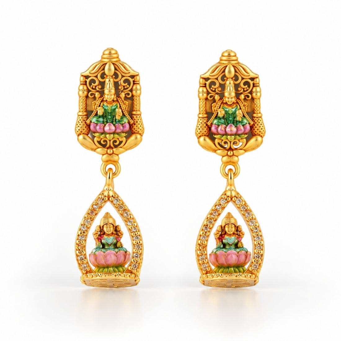 The Madurai Meenakshi Gopuram & Lakshmi Heritage Earrings