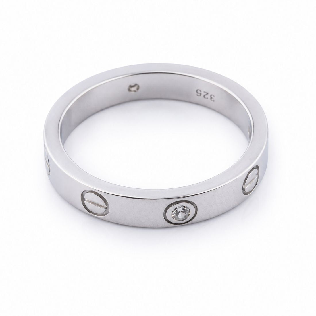 925 Silver Good Vibes Only Smiley Eternity Band