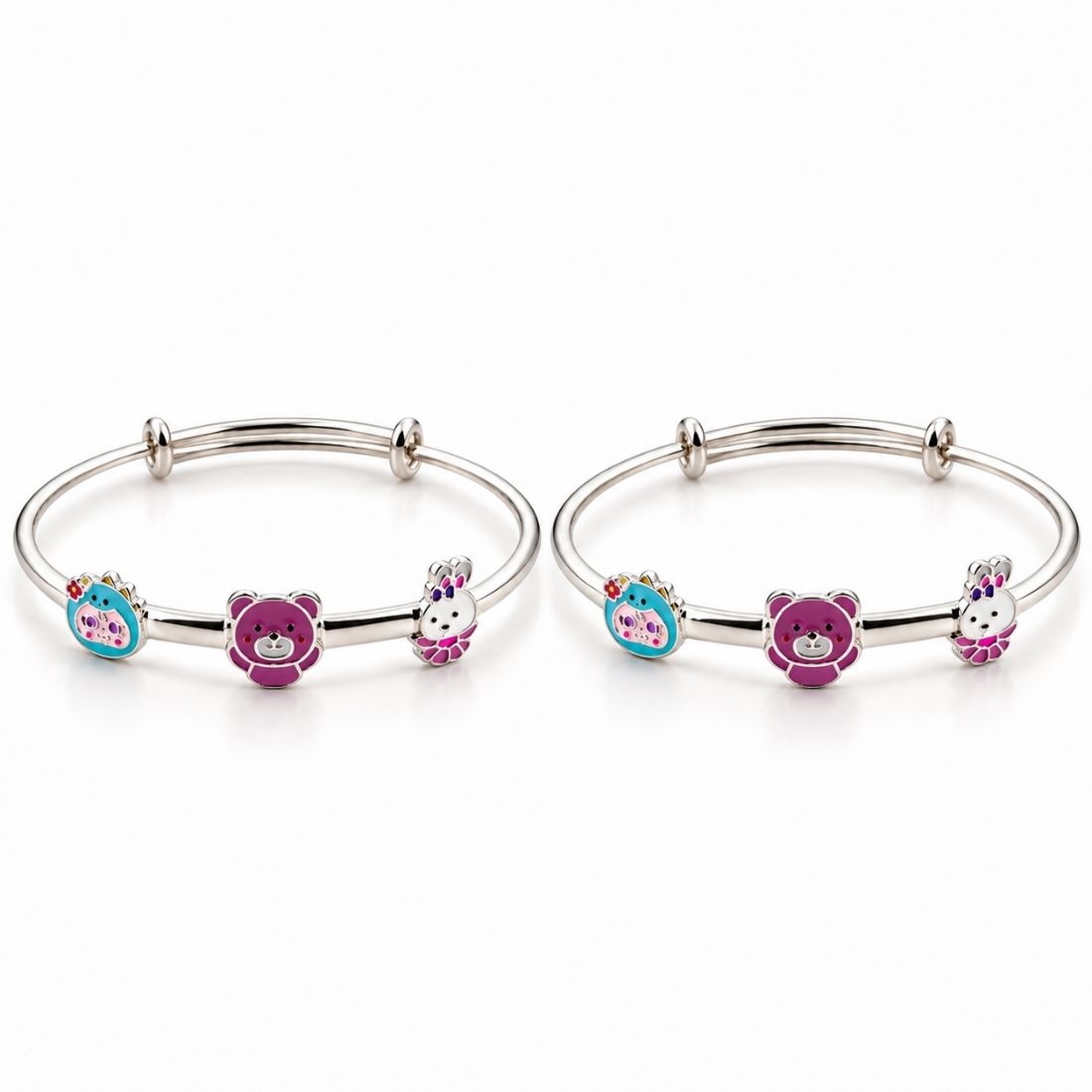 Forest Friends Trio 925 Sterling Silver Adjustable Kids KadaS (Silver Finish)