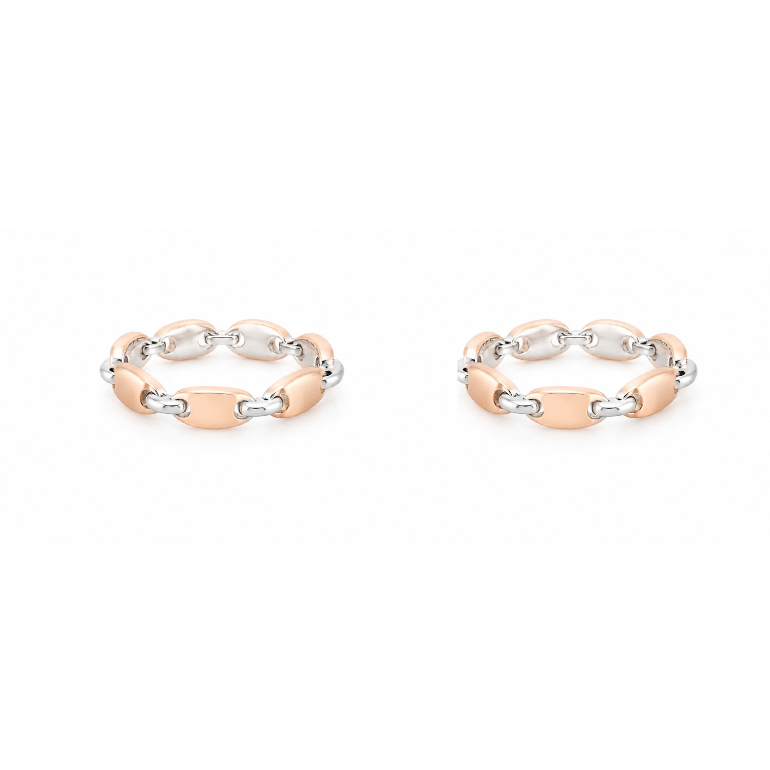 The Marina Link Dual-Tone Toe Ring Pair