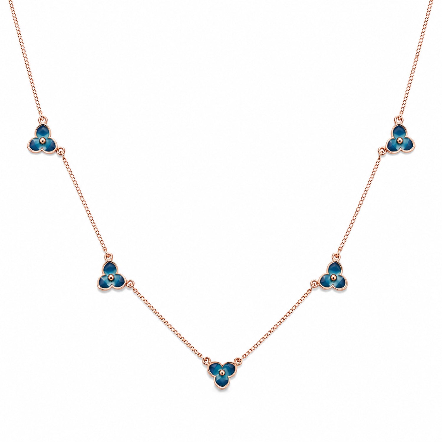 Teal Bloom 925 Silver Chain