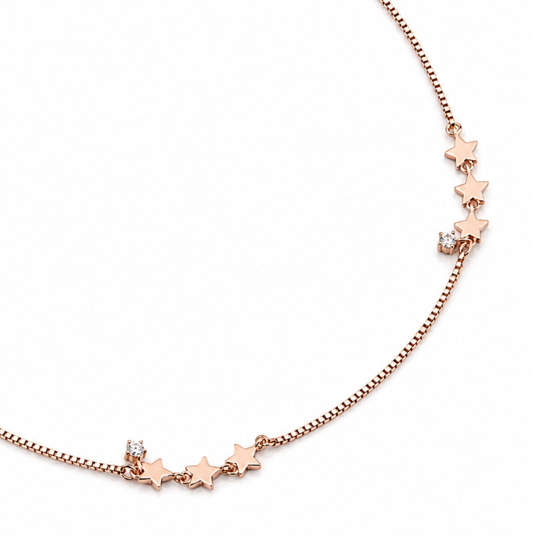 Celestial Glow Rose Gold Anklet Pair