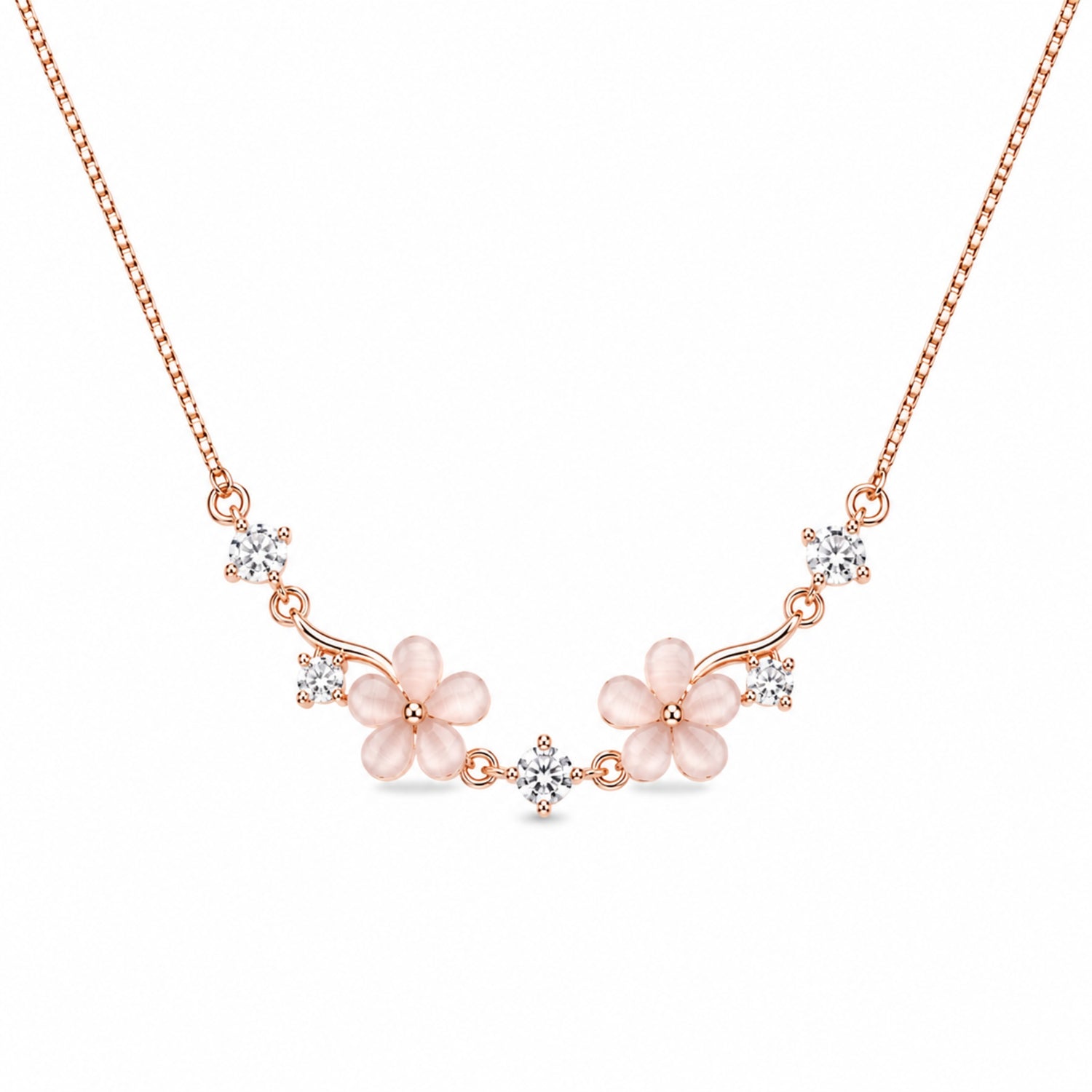 Blush Bloom 925 Silver Petite Chain