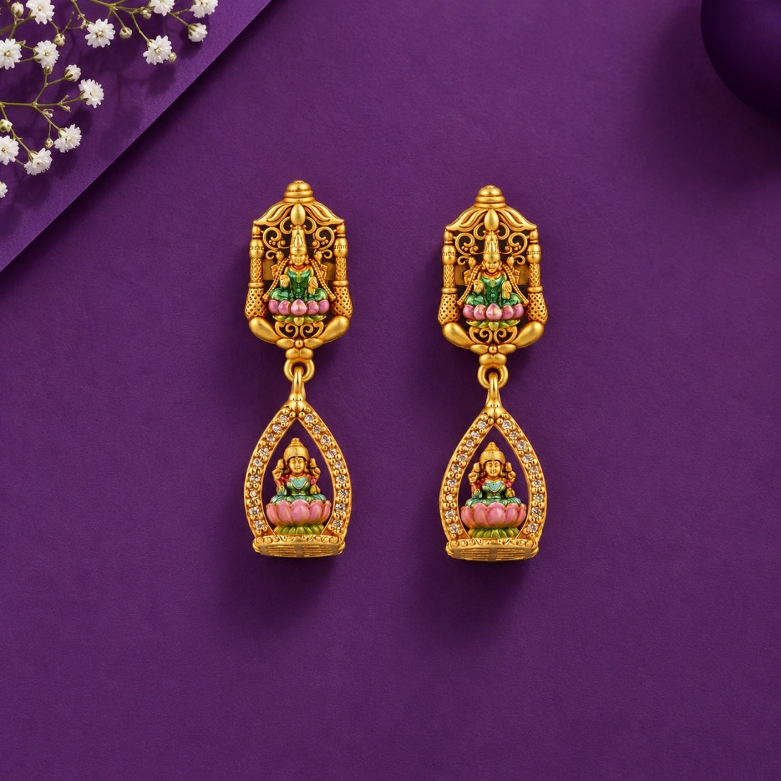 The Madurai Meenakshi Gopuram & Lakshmi Heritage Earrings