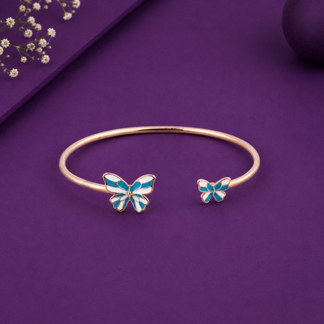 Azure Horizon Rose Gold Butterfly Kada