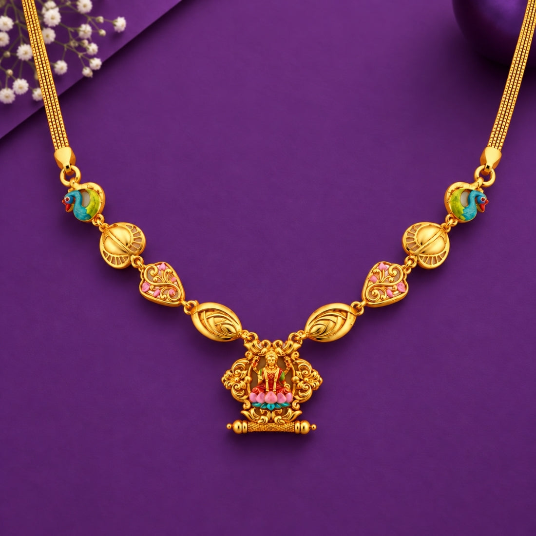 The Royal Lakshmi Padma Peetham Heritage 925 Silver Necklace