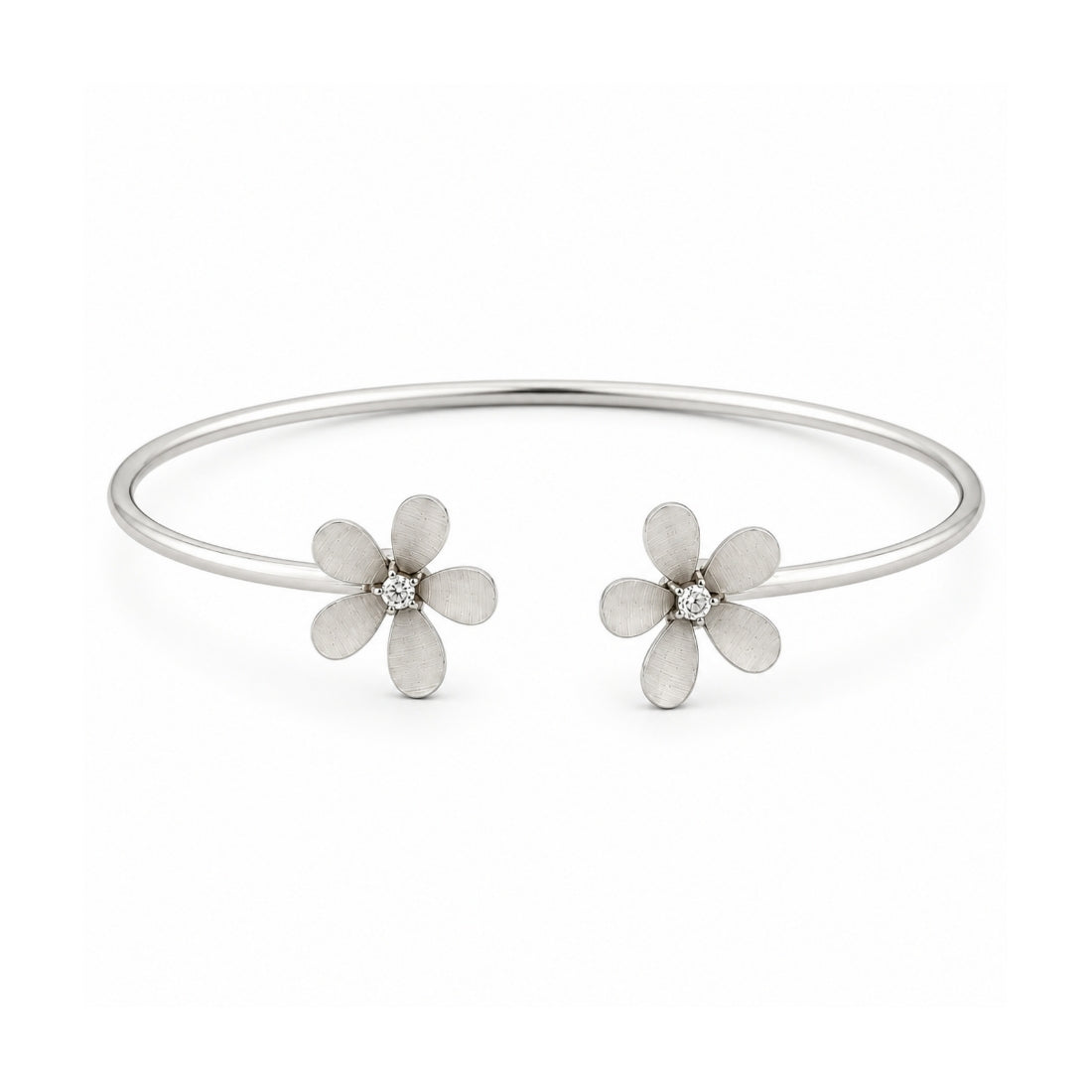 925 Sterling Silver Twin Petal Blossom Kada