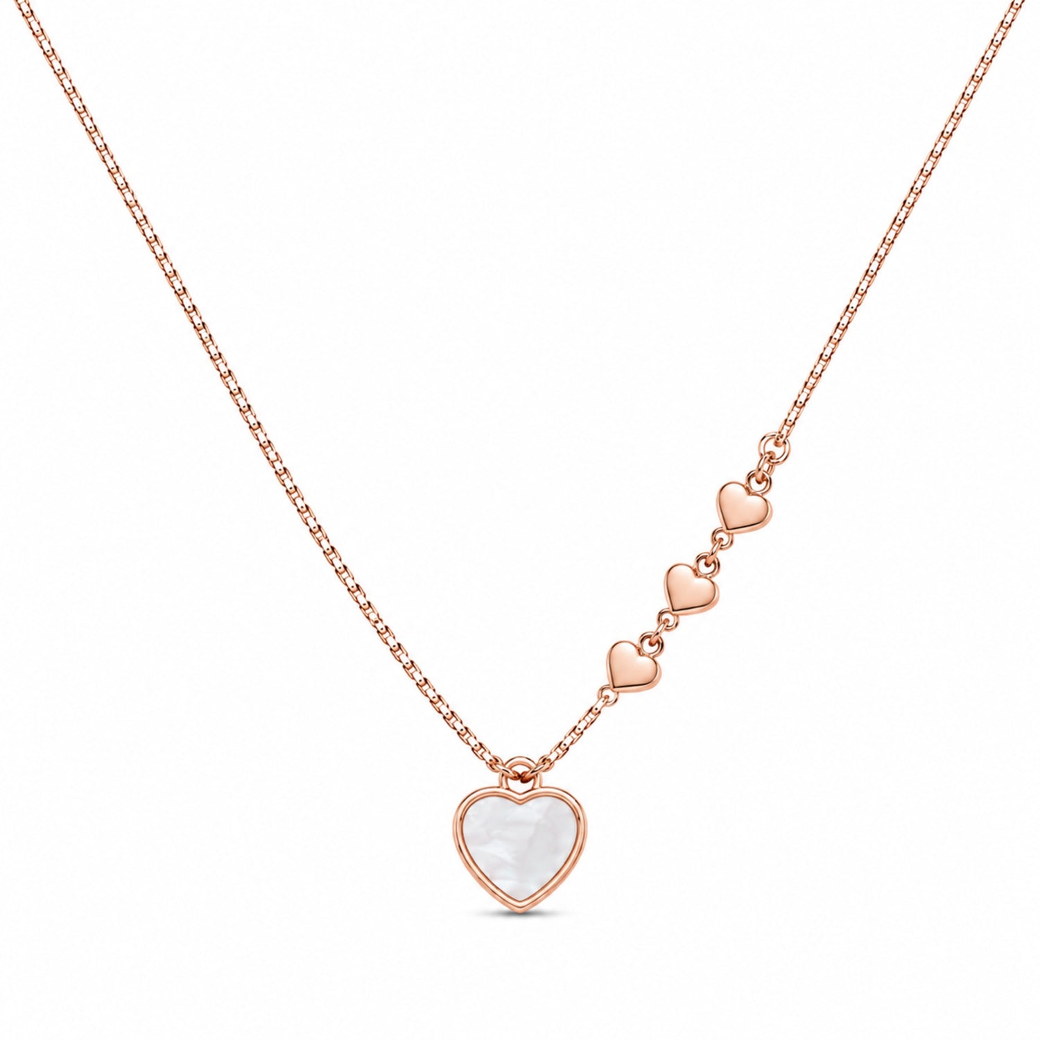 Mother-of-Pearl Sweetheart Drop 925 Silver Chain