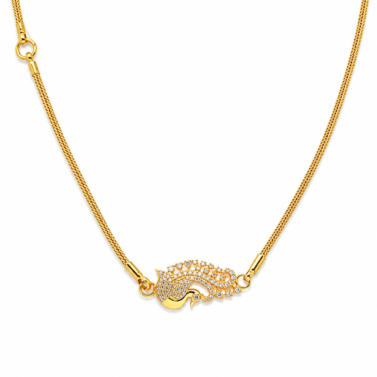 The Mayura Mudra 925 Sterling Silver Peacock Mugappu Chain