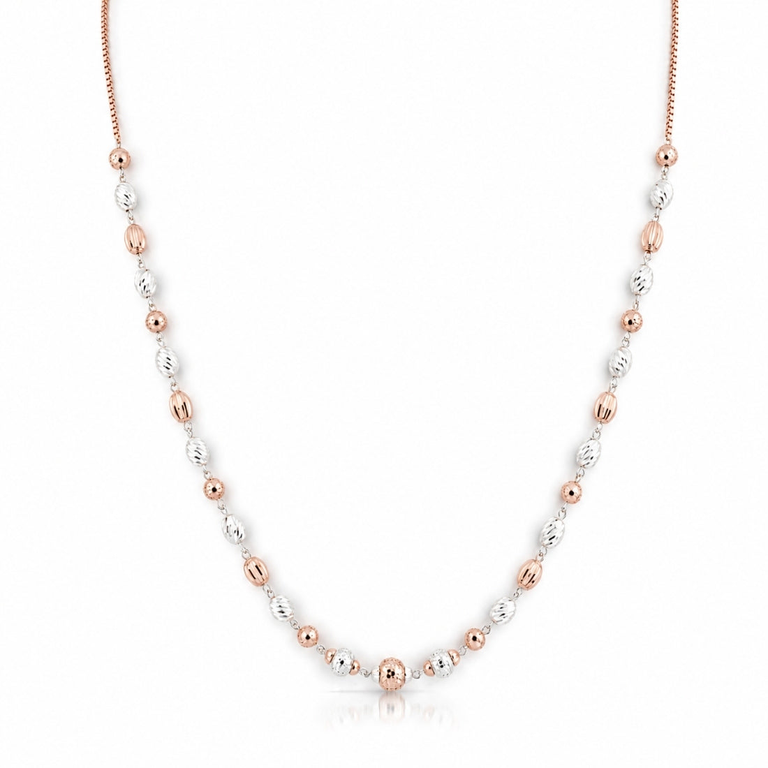 The Aura Pearl & Rose Gold Station Chain