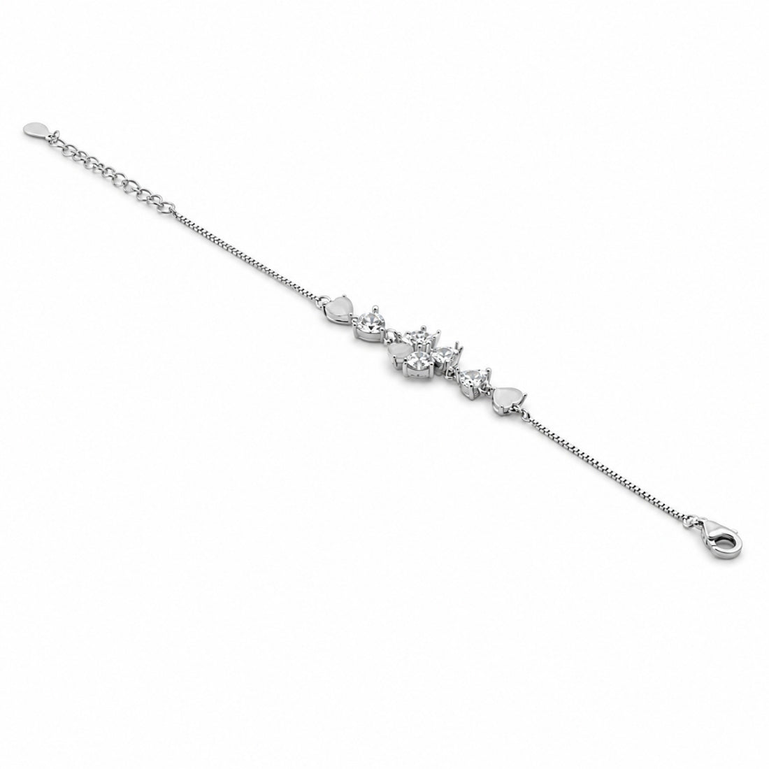The Silver Blossom – 925 Sterling Silver Radiant Flower Station Bracelet