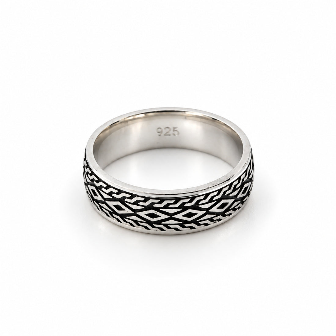 The Tribal Argyle Geometric 925 Silver Band