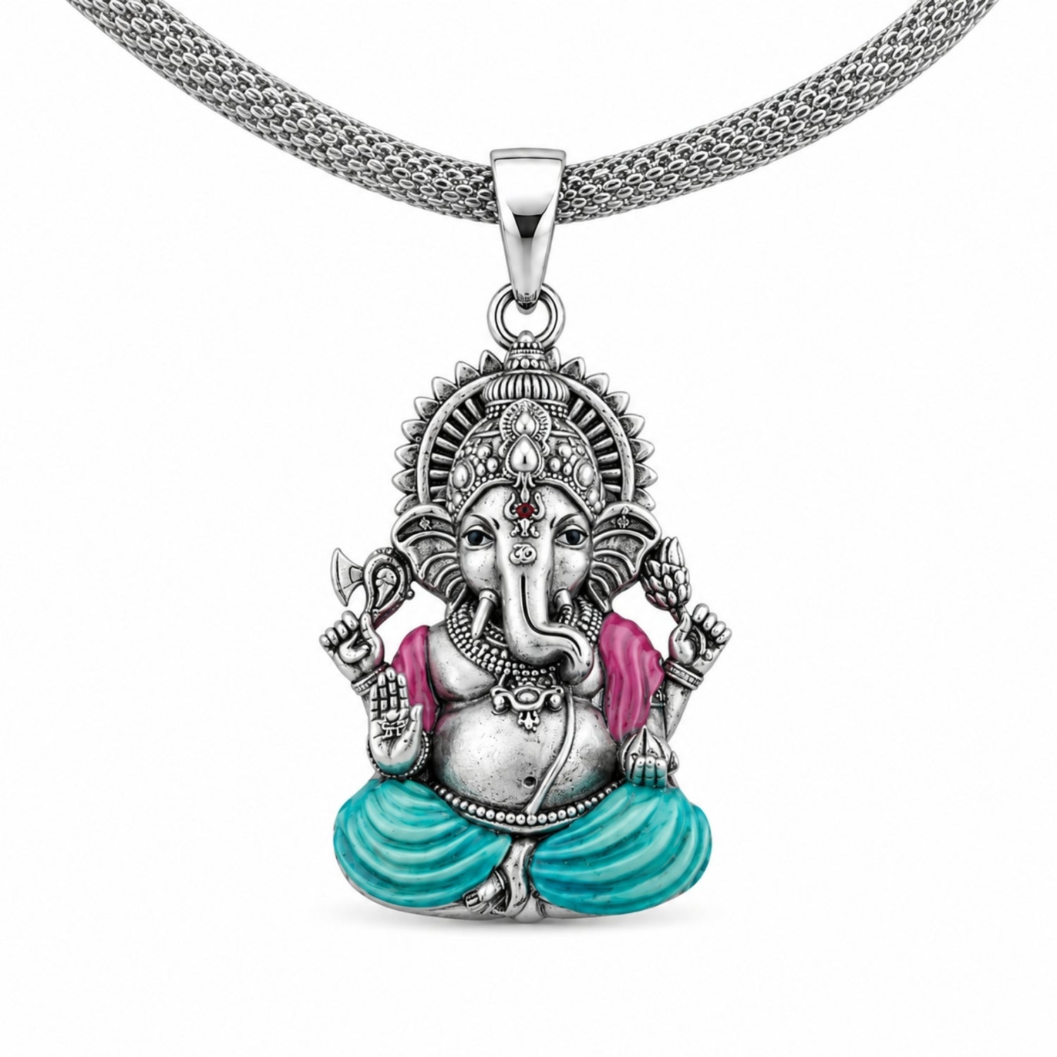 The 925 Sterling Silver Shubh Ganesha Silver Pendant